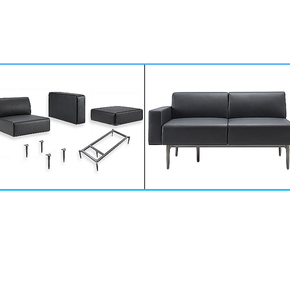 Lorell Contemporary Collection Metal Base Legs (4), Gray 4.5" x 9.8" x 1.5" - Picture 7 of 7